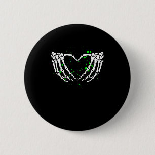 Skeleton Hand Heart Sign Costume Halloween Button