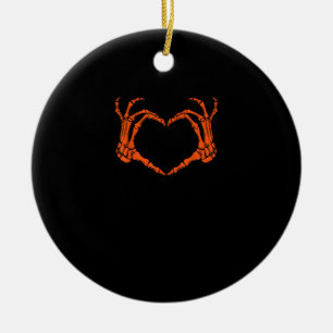 Skeleton Hand Heart Sign Costume Halloween Design Keramik Ornament