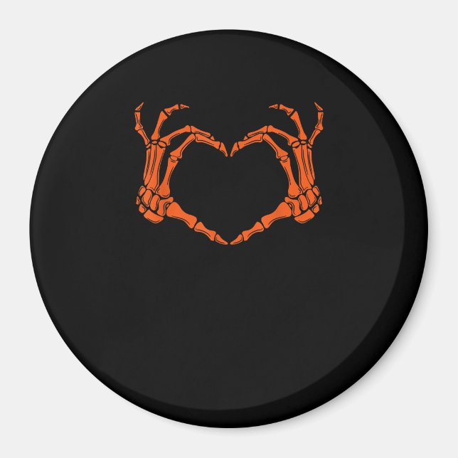 Skeleton Hand Heart Sign Costume Halloween Design Magnet (Vorne)