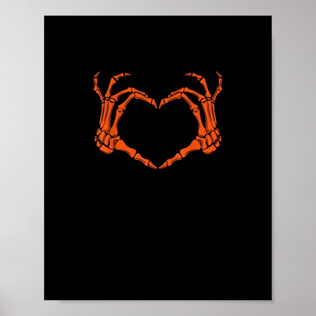 Skeleton Hand Heart Sign Costume Halloween Design Poster (Vorne)