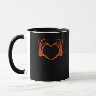 Skeleton Hand Heart Sign Costume Halloween Design Tasse