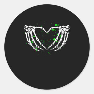 Skeleton Hand Heart Sign Costume Halloween Runder Aufkleber