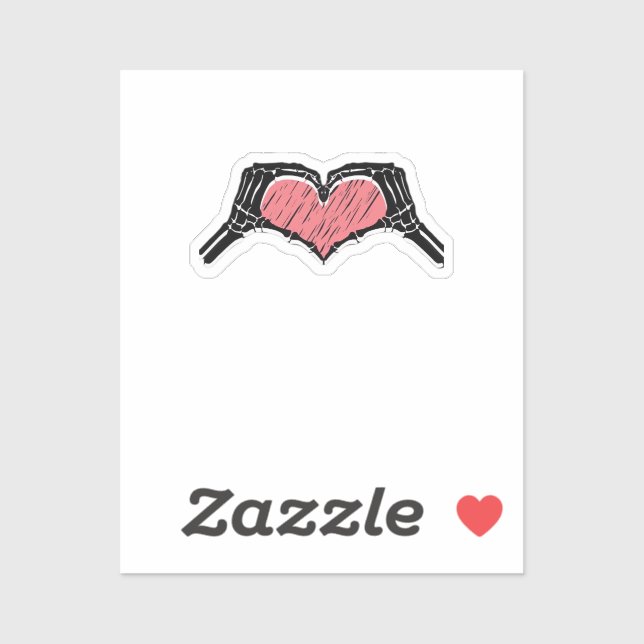 Skeleton Hand Heart Sign Valentinstag Classic Aufkleber (Blatt)
