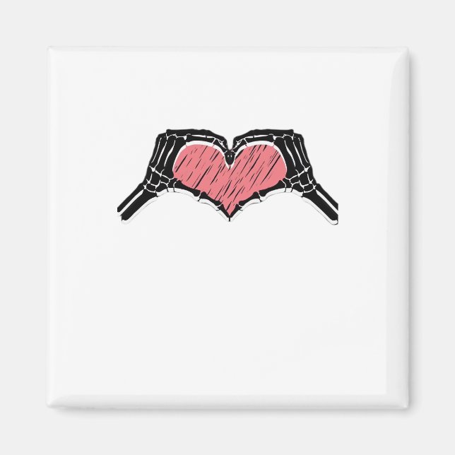 Skeleton Hand Heart Sign Valentinstag Classic Magnet (Vorne)