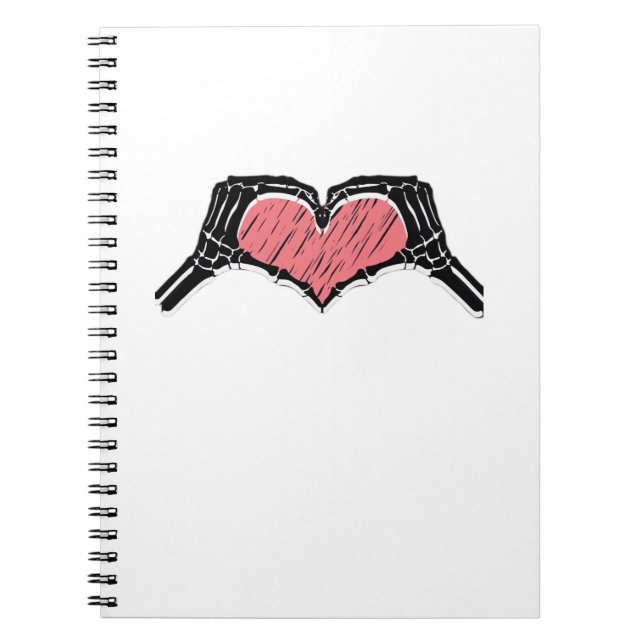 Skeleton Hand Heart Sign Valentinstag Classic Notizblock (Vorderseite)
