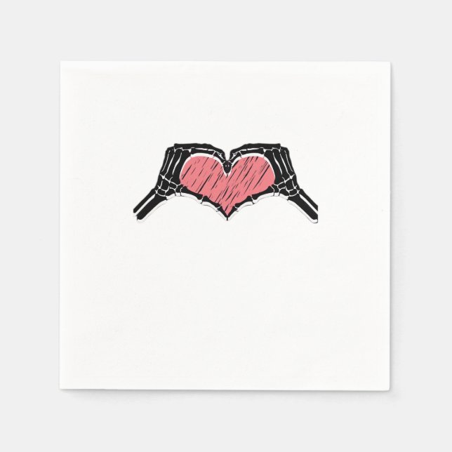 Skeleton Hand Heart Sign Valentinstag Classic Serviette (Vorderseite)
