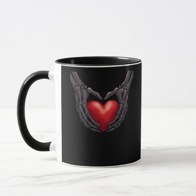 Skeleton Hand Heart Tasse (Links)