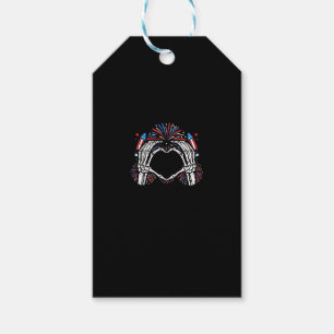 Skeleton Hand Heart USA Patriotic American Geschenkanhänger