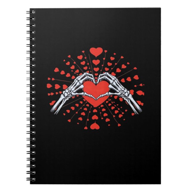 Skeleton Hand Heart Valentinstag Funny 2025 Hear Notizblock (Vorderseite)