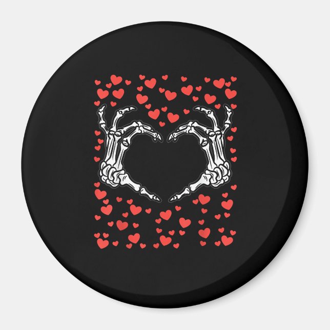 Skeleton Hand Heart Valentinstag Funny Classic Magnet (Vorne)