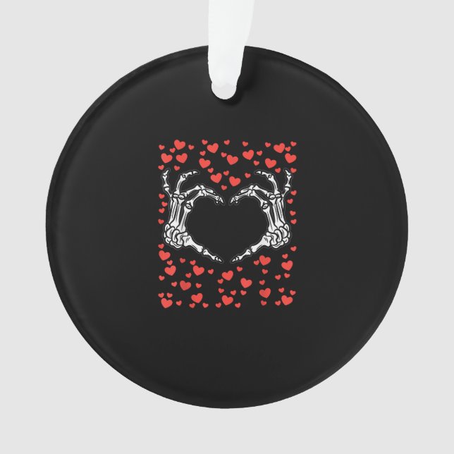 Skeleton Hand Heart Valentinstag Funny Classic Ornament (Vorderseite)