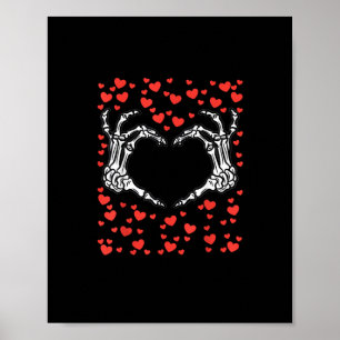 Skeleton Hand Heart Valentinstag Funny Classic Poster