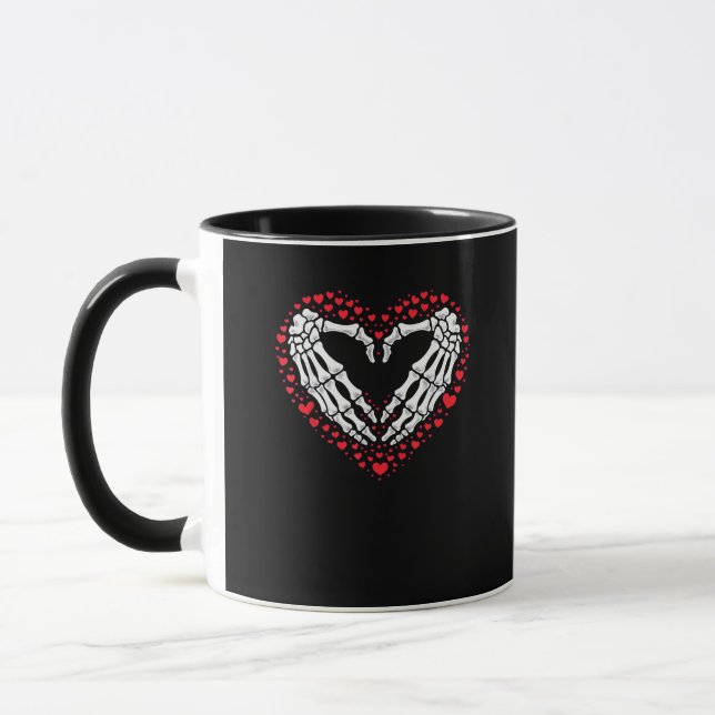 Skeleton Hand Heart Valentinstag Funny Couple Cu Tasse (Links)
