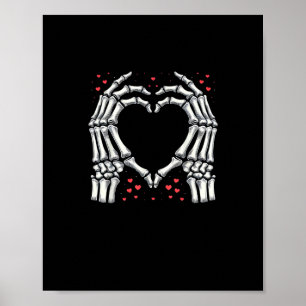 Skeleton Hand Heart Valentinstag Funny Couple Poster