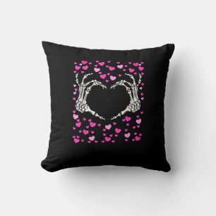 Skeleton Hand Heart Valentinstag Funny Viral Kissen