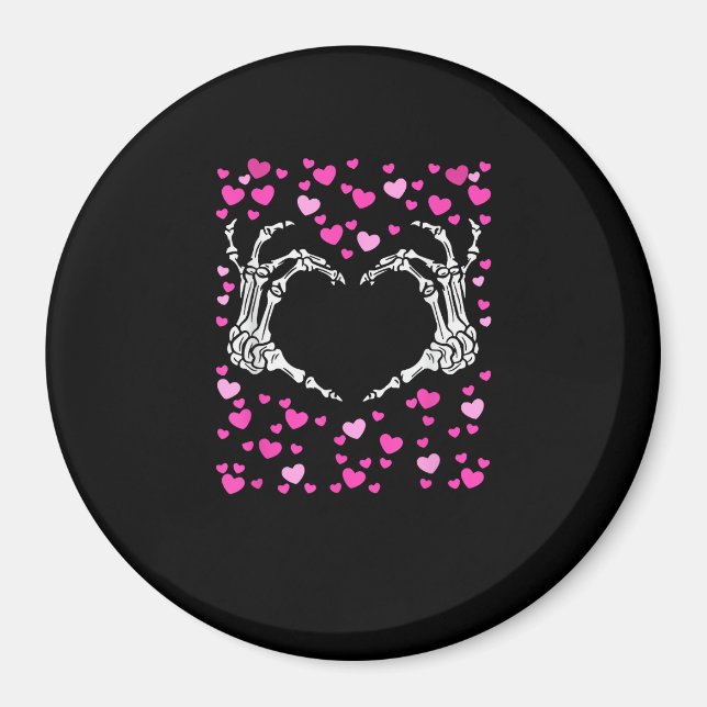 Skeleton Hand Heart Valentinstag Funny Viral Magnet (Vorne)