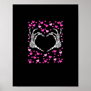 Skeleton Hand Heart Valentinstag Funny Viral Poster