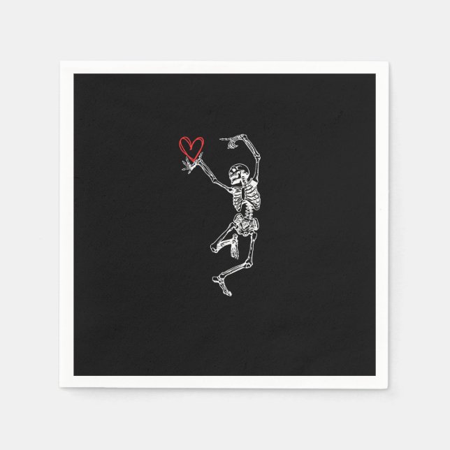Skeleton Hand Heart Valentinstag Serviette (Vorderseite)