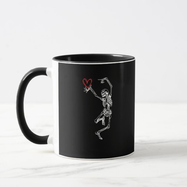 Skeleton Hand Heart Valentinstag Tasse (Links)