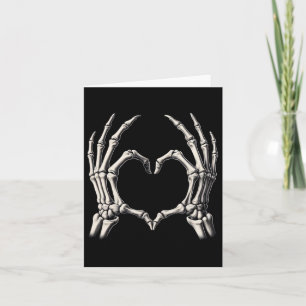 Skeleton Hand Heart Xray Retro Funny Halloween Cos Karte