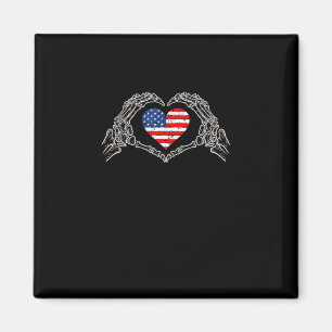 Skeleton Hand Herz 4. der amerikanischen Flag Patr Magnet