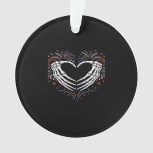 Skeleton Hand Herz 4. US-amerikanischer Patriotike Ornament