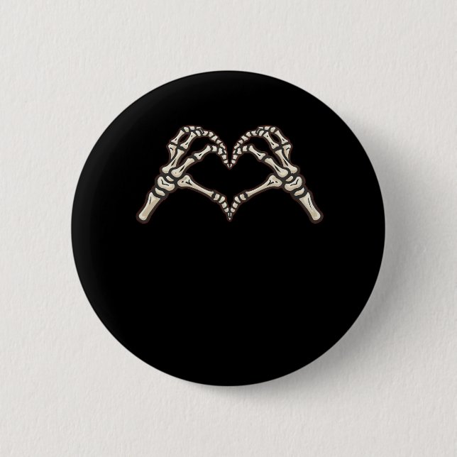 Skeleton Hand Herz Design Button (Vorderseite)