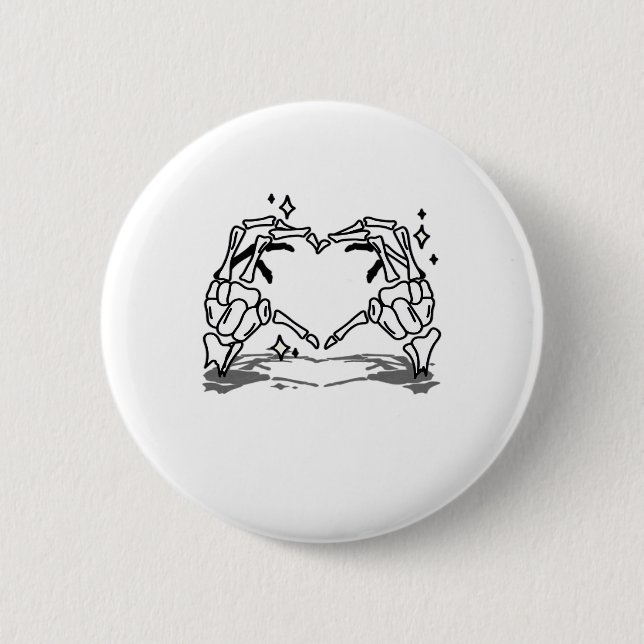 Skeleton Hand Herz Funny Design Button (Vorderseite)