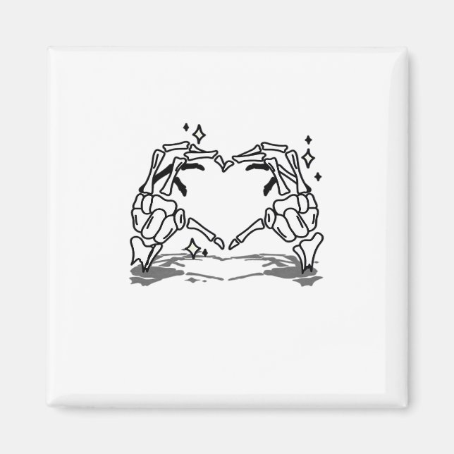 Skeleton Hand Herz Funny Design Magnet (Vorne)