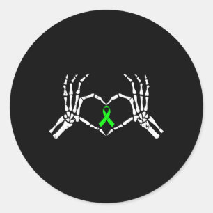 Skeleton Hand Herz Mental Health Awareness Ribbon Runder Aufkleber