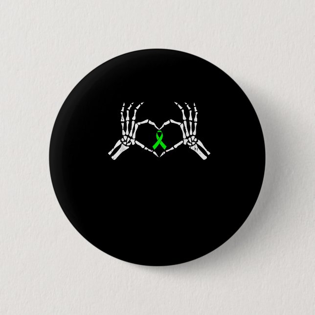 Skeleton Hand Herz-Sensibilisierungsband Button (Vorderseite)
