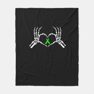 Skeleton Hand Herz-Sensibilisierungsband Fleecedecke