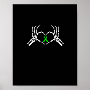 Skeleton Hand Herz-Sensibilisierungsband Poster
