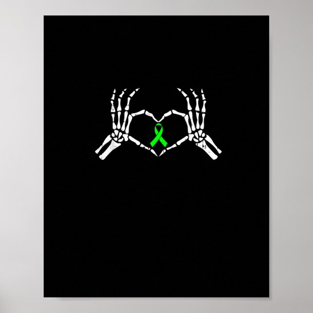 Skeleton Hand Herz-Sensibilisierungsband Poster (Vorne)