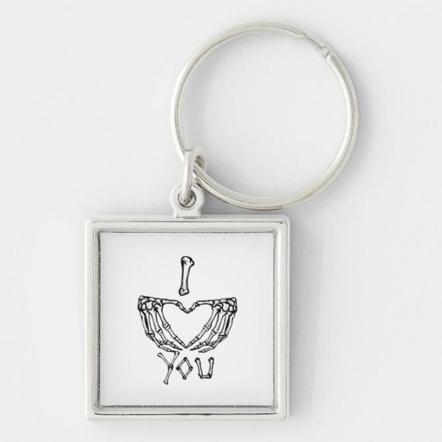 Skeleton Hand Herzmachen Schlüsselanhänger (Vorne)