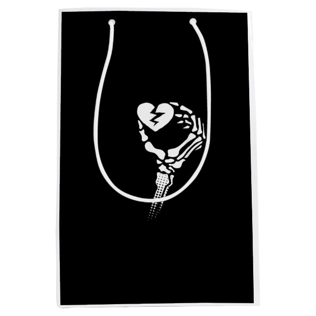 Skeleton Hand Holding Herz Mittlere Geschenktüte (Vorderseite)