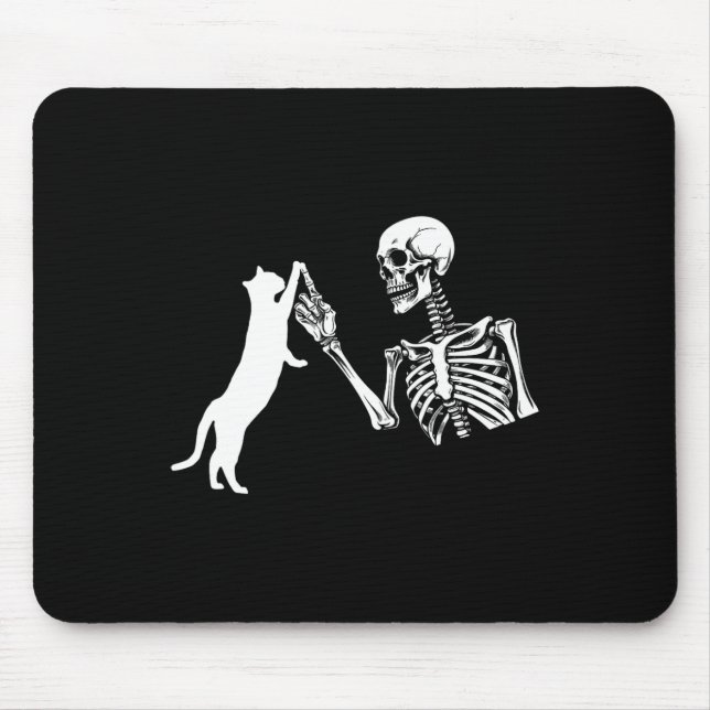 Skeleton Hand Kat Spaß Halloween Kostüm Sk Mousepad (Vorne)