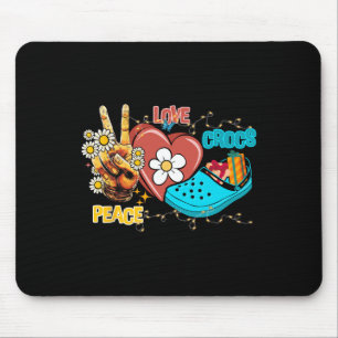 Skeleton Hand Peace Liebe Crocs Family Xmas Pajama Mousepad