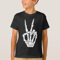 Skeleton Hand Peace Sign Bone Halloween Pocket Ske