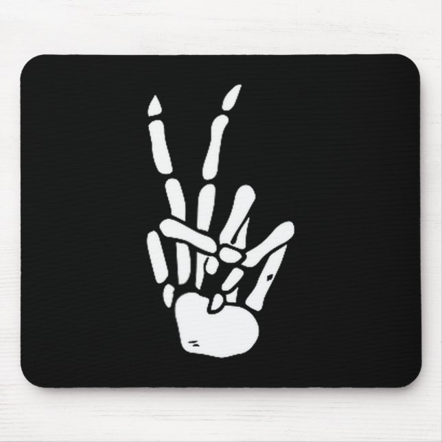Skeleton Hand Peace Sign Bone  Mousepad (Vorne)