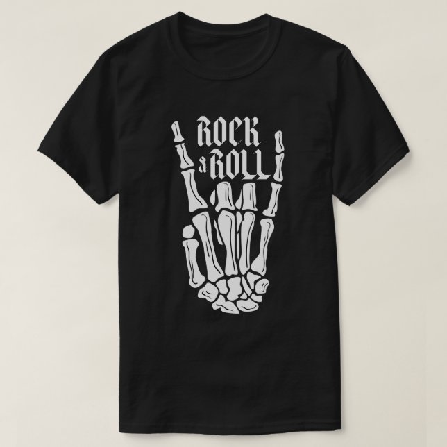 Skeleton Hand Rock and Roll T-Shirt (Design vorne)