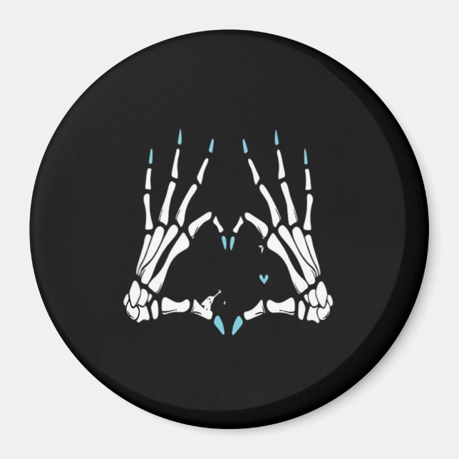 Skeleton Handklassisches Halloween Magnet (Vorne)