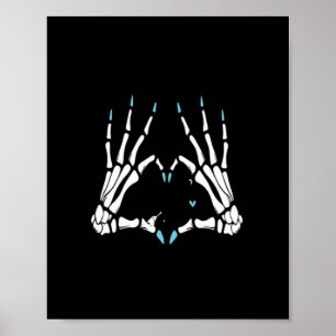 Skeleton Handklassisches Halloween Poster