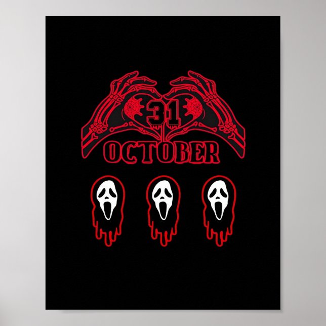 Skeleton Hands 31/10 Classic Poster (Vorne)