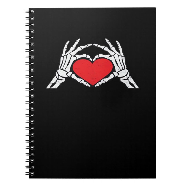 Skeleton Hands A Red Heart Classic Notizblock (Vorderseite)