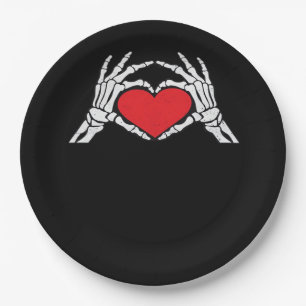 Skeleton Hands A Red Heart Classic Pappteller
