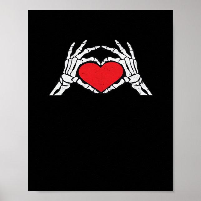 Skeleton Hands A Red Heart Classic Poster (Vorne)