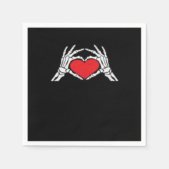 Skeleton Hands A Red Heart Classic Serviette (Vorderseite)