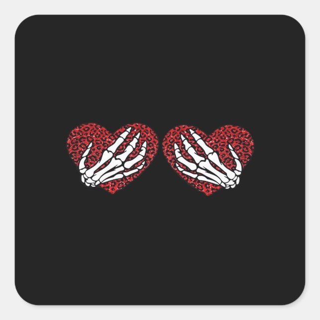 Skeleton Hands Classic Quadratischer Aufkleber (Vorderseite)