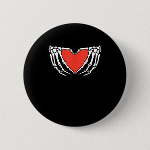 Skeleton Hands Forming Heart - Creepy Gothic Hallo Button